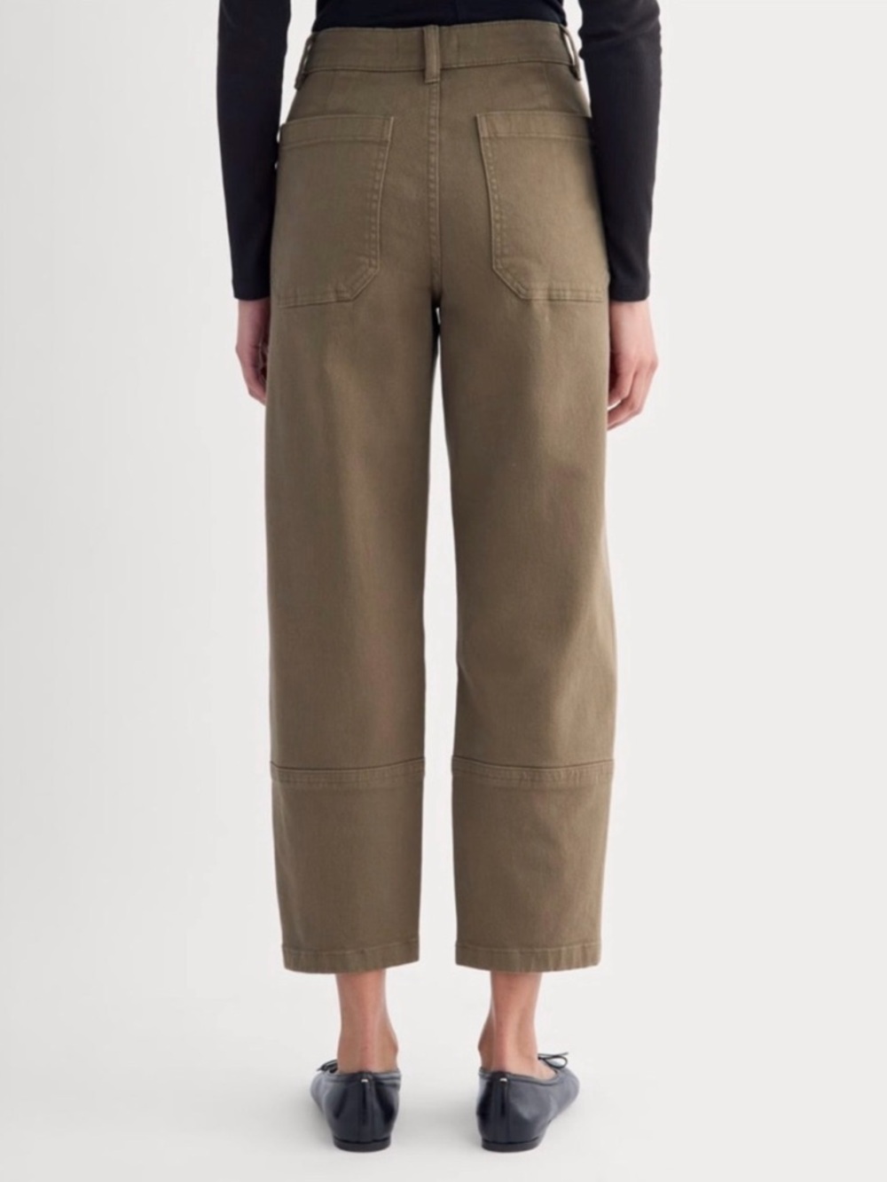 Everlane Utility Barrel Pants Olive Green 6 High Rise Cropped Organic Cotton - Picture 4 of 7